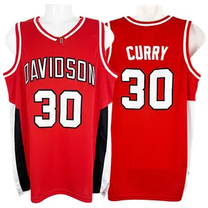 Men's Basketball Jersey #30 SC Davidson University Gear Curry Embroidery Stitch Breathable Sweat Absorbing sports large size daily training suit high quality polyester sports top Fan related clothing S-XXL Outdoor sportswear Husband's son's holiday gift