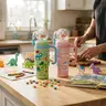 COMOBEBE 24oz Insulated Whale Fountain Tumbler Flask - Sturdy BPA-Free Stainless Steel Drinkware for Kids, Adults, Leak-Proof, Dual Lids, Straw Cover, Handle, Cupholder Fit, Stable No-Slip Base, Fountain Sip, Keeps Cold 12+ Hrs, Easy to Use
