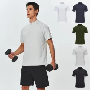 Men’s 3-Pack 1/4 Zip Polo Shirts, 87% Nylon 13% Spandex Cloud Soft Fabric, High Elastic Quick Dry Athletic Tops for Golf, Tennis & Casual Sports