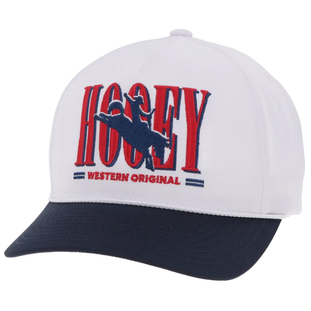 Hooey 'Wild Ride' White & Navy 5 Panel Trucker Cap 2669T-WHNV