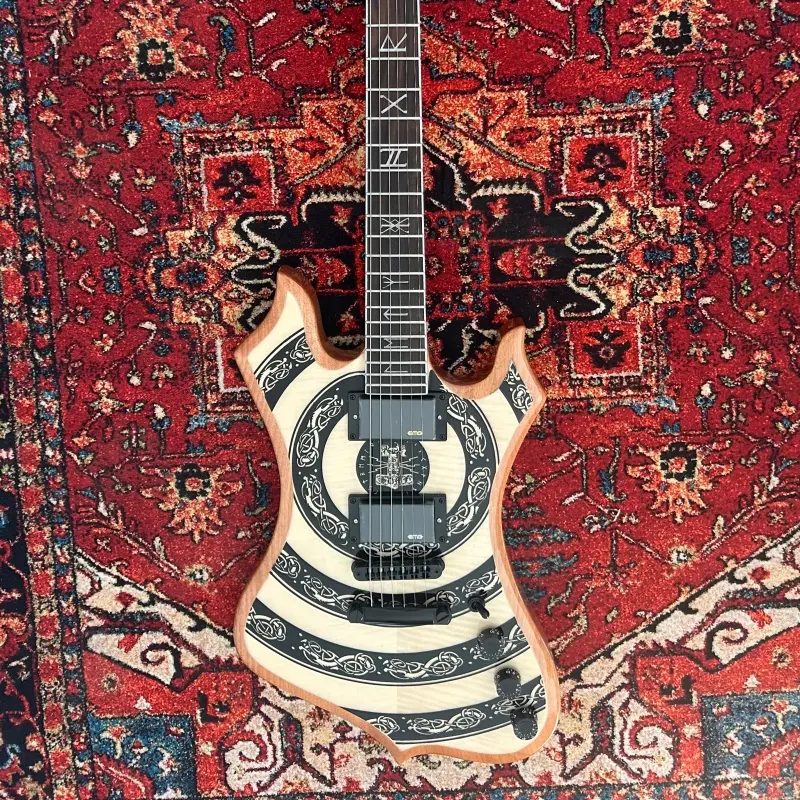 Special Shape Zakk Wylde Electric Guitar Mahogany Body Black Hardware Yellow