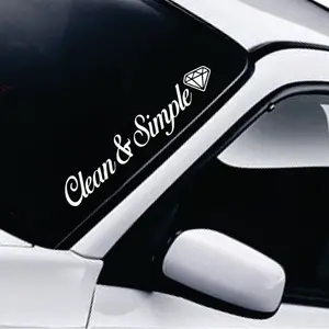 Clean and Simple Diamond Car Decal Truck Bumper Sticker Window Windshield Banner JDM Vinyl Men