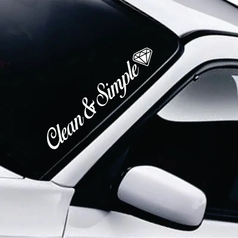 Clean and Simple Diamond Car Decal Truck Bumper Sticker Window Windshield Banner JDM Vinyl Men