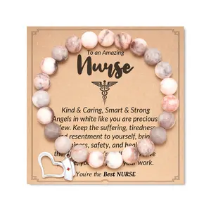 Nurse Gifts for Women, Natural Stone Nurse Bracelet, Nursing Student GIft, Nurse Practitioner Graduation Gifts for Her