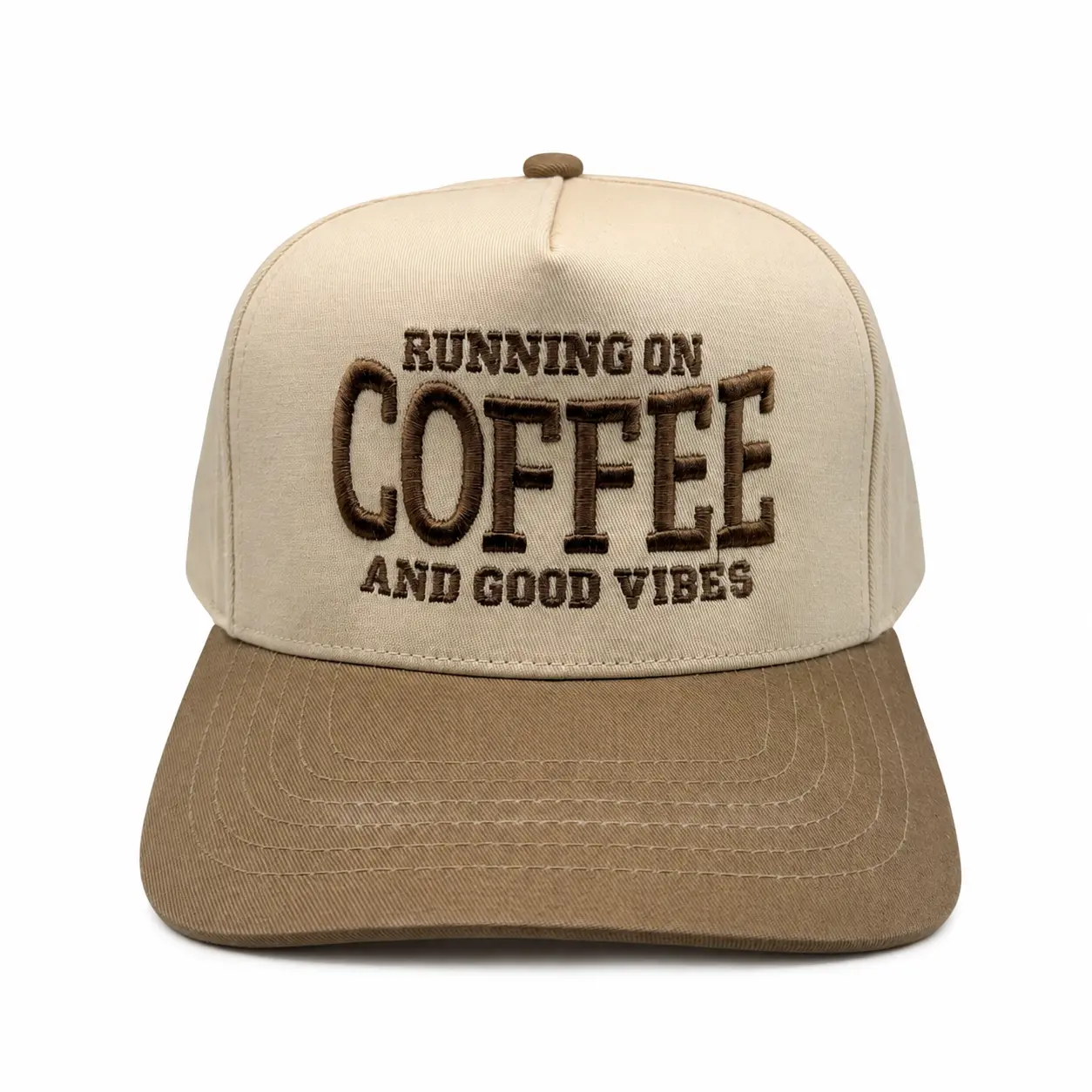 Running on Coffee and Good Vibes Hat | 3D Puff Embroidered Otto Snapback