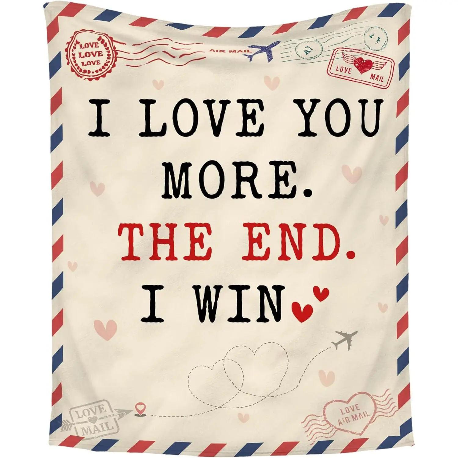 Anniversary Couple Gifts for Men Women - I Love You More,Single-sided Print,Lightweight Soft Flannel Blanket for Bedroom, Sofa, Car, Office, Camping, Travel, Naps & Daily Use. Gift for Valentine's Day, Birthday, Wedding, New Year and All Holidays