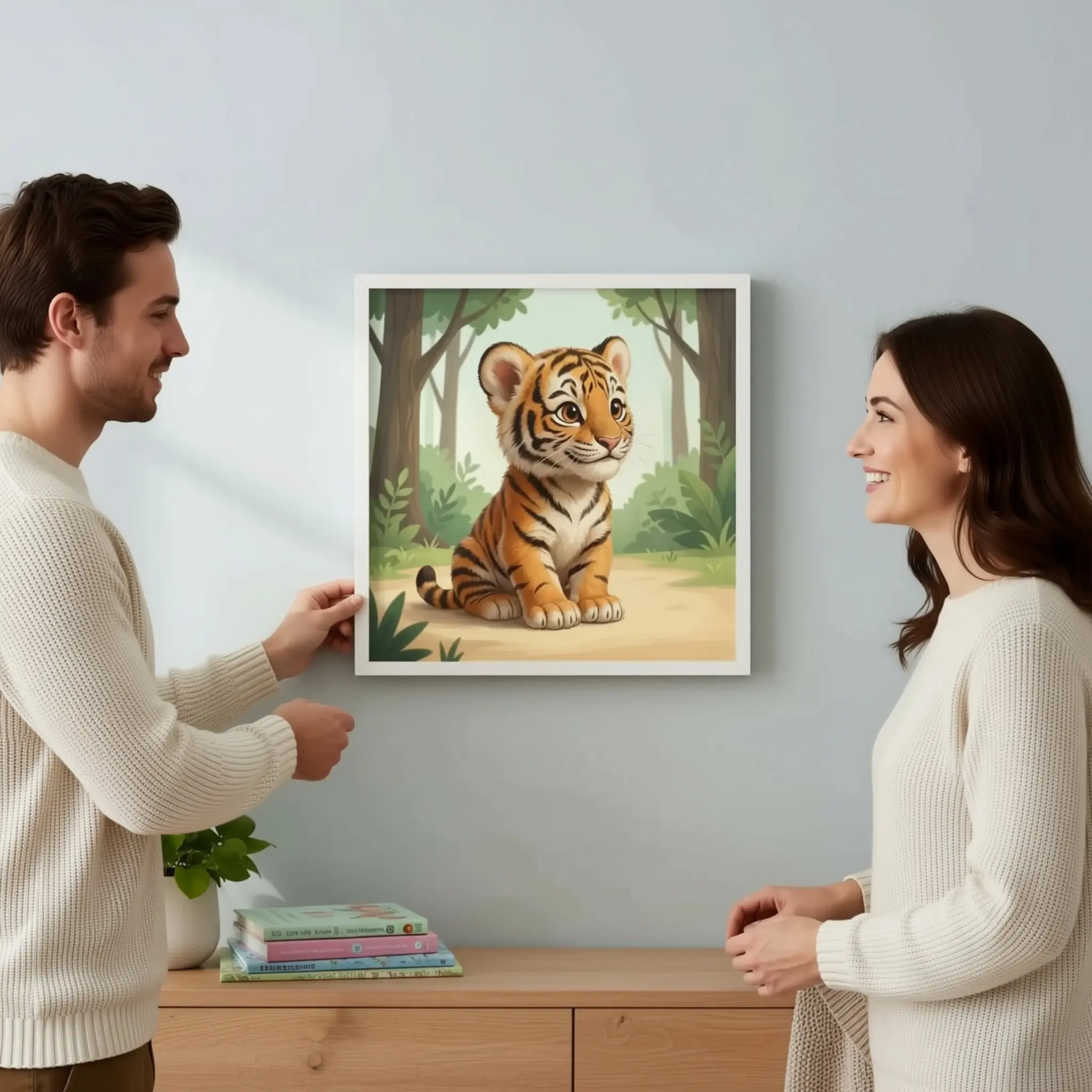 Nursery Wall Art | Animal Nursery Print- Tiger Cub | Whimsical Kids Room Decor