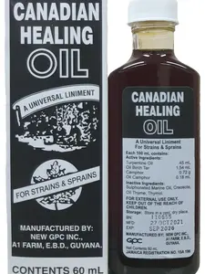 New GPC Canadian Healing Oil 60ml - A Universal Liniment for Strains & Sprains