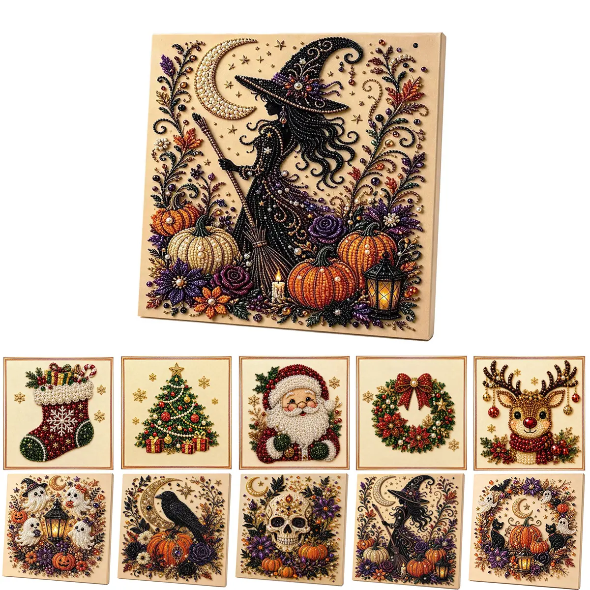 10"x10" Christmas Themed Pearl Art DIY Kit, Warm And Cute 3D Diamond Painting Craft, DIY Home Decor Wall Art, DIY Seasonal Party Gift For Beginners