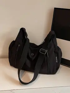 Large Capacity Multi-Pocket Zipper Shoulder Tote Bag, Women's Casual Commuter Crossbody Bag, Stylish & Practical Everyday Use