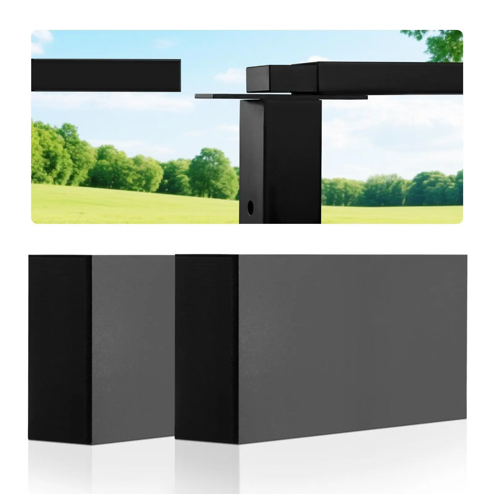 VEVOR 2-Pack Matte Black 100x46mm POM Plastic Handrail Connectors, Flat Extender Stair Accessories, Seamless Fit Fittings for Rectangular Cable Setup, Deck Compatible, Outdoor Safe for DIY Users, Clean Wall Finish HT-04#SohoChic