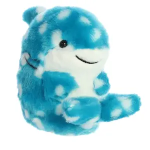 Aurora Round Rolly Pet Willa Whale Shark Stuffed Animal - Adorable Companions - On-The-Go Fun - Blue 5 Inches