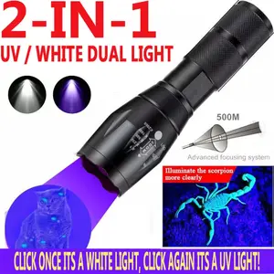 Super Bright 120000lm UV Torch Ultra Violet Flashlight Blacklight Light Lamp LED