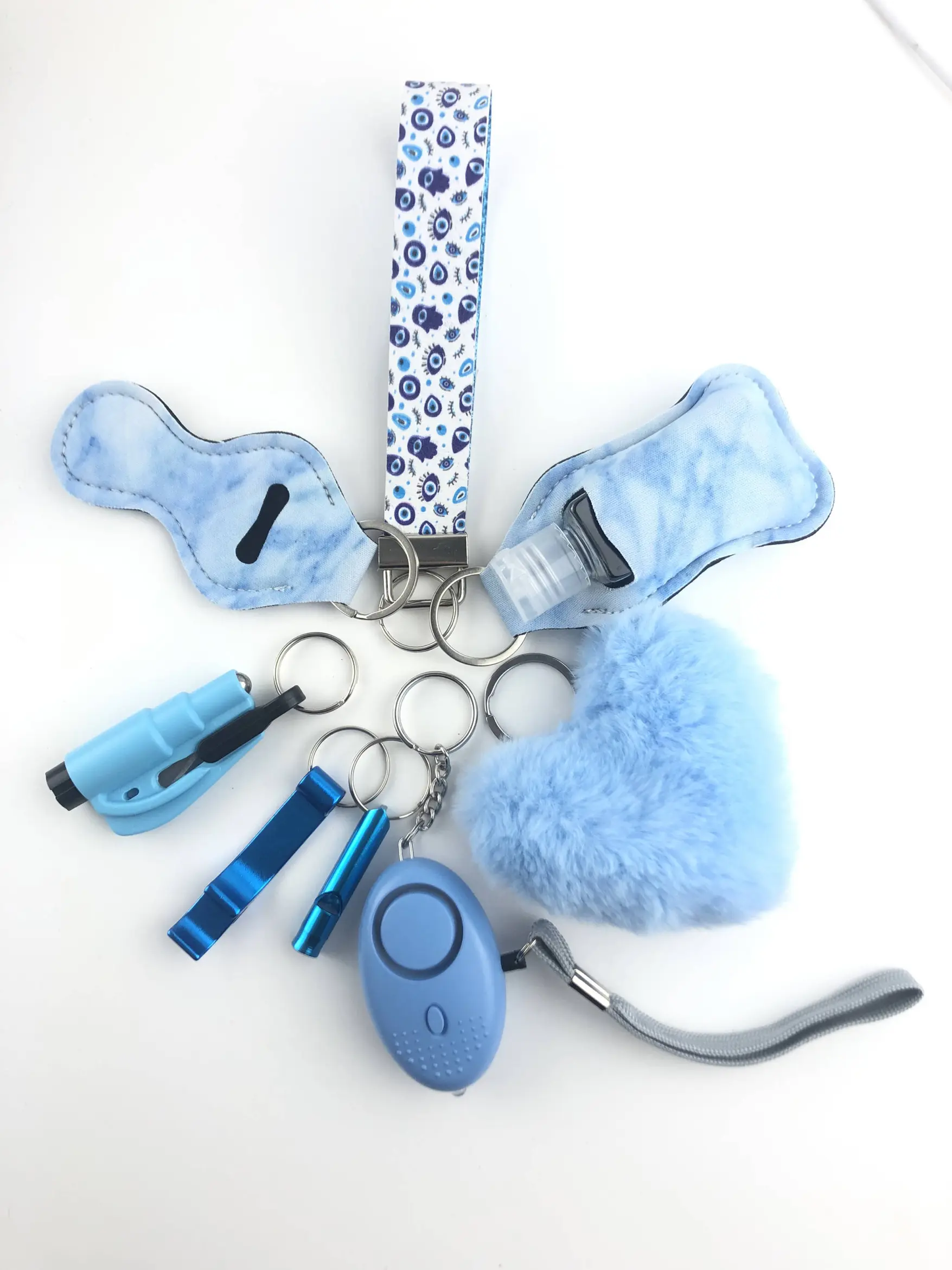 Evil Eye Safety Keychain Set of 8 Pieces
