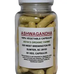 Organic Ashwagandha 50 500mg Vegan Capsules