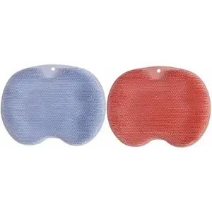 2 PCS Shower Foot & Back Scrubber Mat Hands Free Foot Massager Mat with Non-Slip Suction Cups for Use in Shower Cups Foot Cleaner for Men and Women