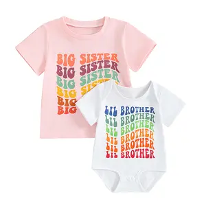 Big Brother Little Brother Big Sister Little Sister Sibling Matching Outfits Newborn Clothes Gift T-shirt Bodysuit Set