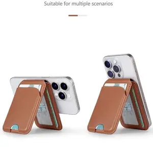 Mag-Safe Wallet with Adjustable Stand  RFID Blocking Premium Leather Card Holder Strong Magnetic Design  Compatible with iPhone 16/15/14/13 & Smartphones  Great for On-the-Go & Secure Access