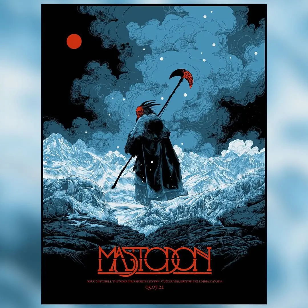 Red Moon Rising Poster - Kraken of Metal North American Tour 2025 Graphic Art for Music Room & Tour Memorabilia Collection