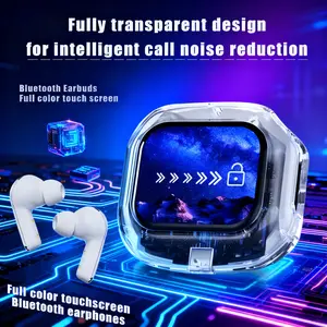 Smart ANC Wireless Bluetooth Earphones: LED Digital Display, Microphone & Noise Cancelling – User-Friendly Design for Sports, Works Seamlessly with iOS & Android