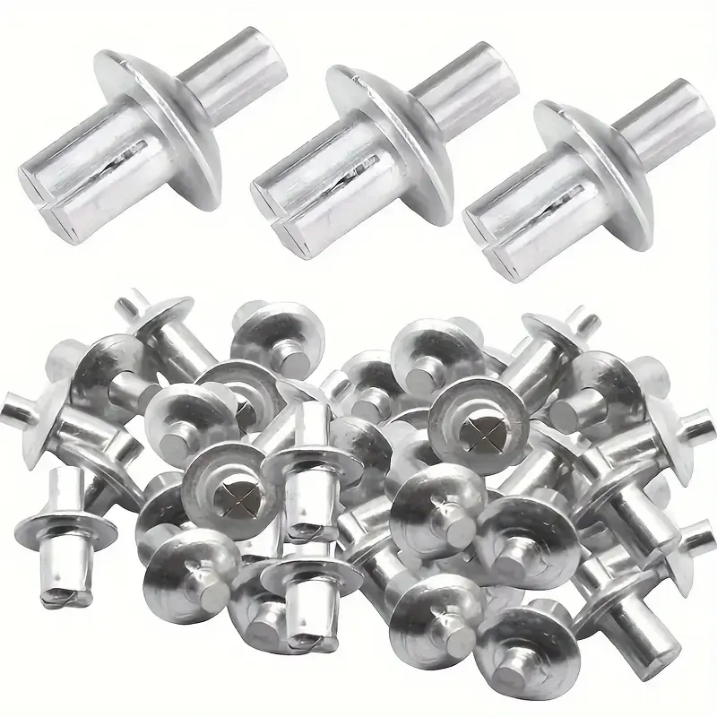Hammer-Driven Aluminum Expansion Blind Rivets - Heavy-Duty No-Rivet-Gun Quick Fasteners for Automotive Metal Sheets, DIY Woodworking