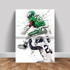 Saquon Barkley Poster Reverse Hurdles Jarrian Jones, Decor Wall Wrap, Wall Art Print, Kids Decor Poster Print Unframed