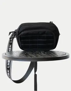 LHBK Essentials Panny Pack 11” x 6.5” Compact Waist Bag with Velcro Patch Area & Padded Back Adjustable 60” Strap Zipper Closure Polyester Material