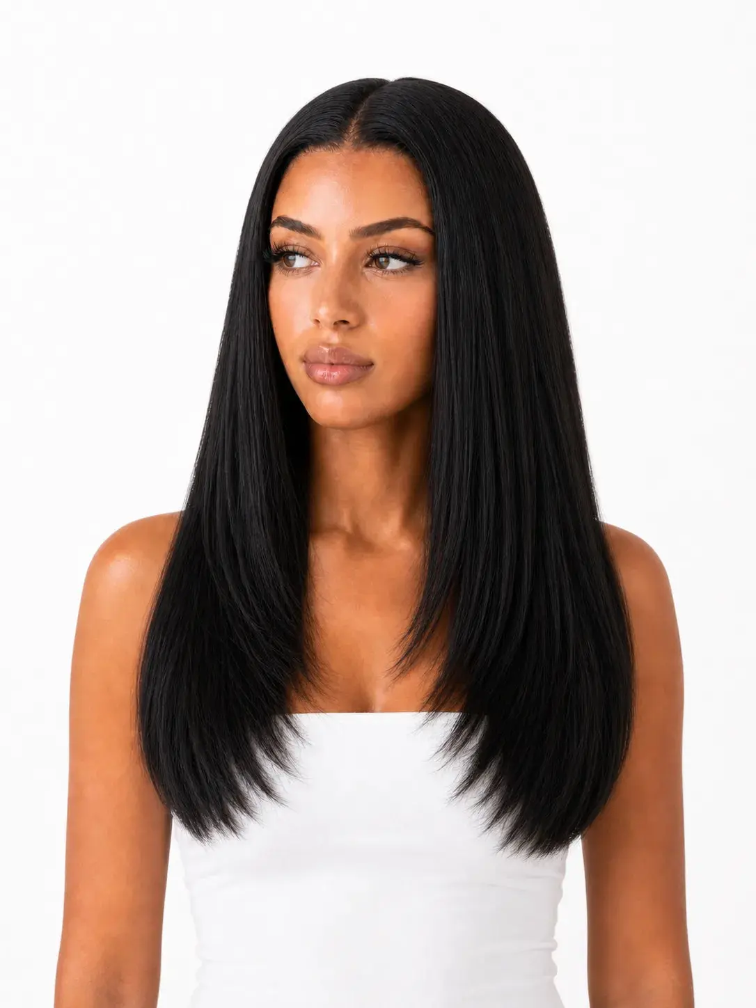 Jasmine Long Straight Lace Front Wig for Women, 1B Natural Black with Adjustable Straps and a Realistic, Breathable Base, Long Straight Wig, Human Hair, Pre-Plucked Design, Realistic Look, Female, Long-Lasting