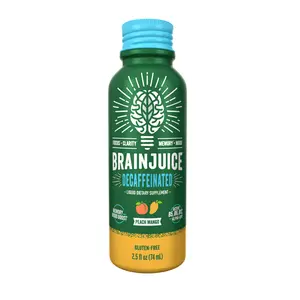 BRAINJUICE Decaf Peach Mango 2.5 oz. Ready to Drink Supplement | 12-pack