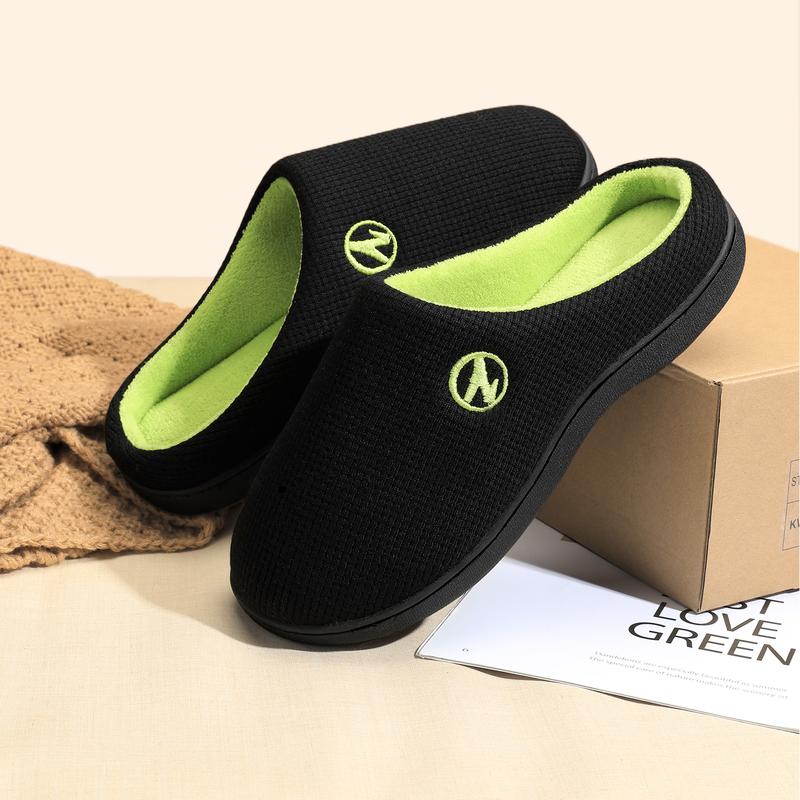 Unisex Gray & Blue Two-Tone Memory Foam Slippers with Durable Rubber Sole for Indoor & Outdoor Use Stylish Walking Footwear Comfortable House Slippers for Men & Women - Dance