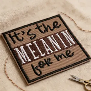 It's the Melanin for Me Embroidered Patch, Embroidery Design, Back Adhesive Iron-On, Suitable for Clothes Jackets Hats Accessories, 1 Piece