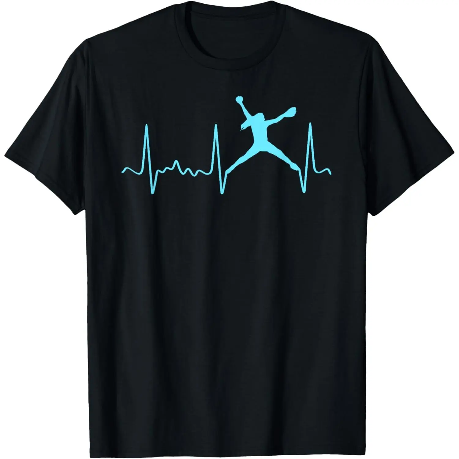 100%cotton Light Blue Softball Pitcher Heartbeat - Fastpitch Softball T-Shirt