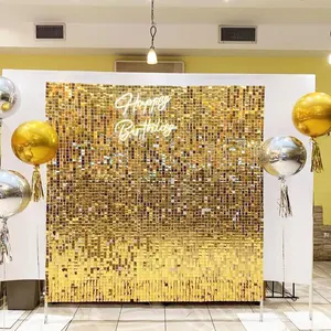 Shimmer Wall Backdrop 12/18/24/30/36 Packs Shimmer Backdrop Panels for Wedding Party Birthday Engagement Decoration Banners Ornaments