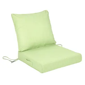 Aoodor 25x25 Inch Outdoor Deep Seat Cushion Set, Waterproof Patio Furniture Cushions with Adjustable Straps & Removable Cover for Patio, Deck, or Garden