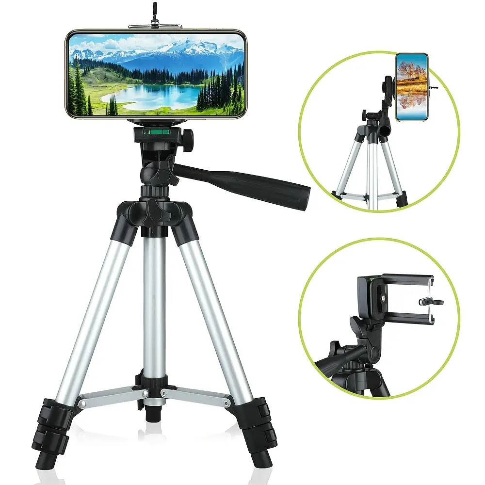 Professional Camera Tripod Stand + Phone Holder For Smartphone IPhone Samsung Professional Camera Tripod Stand + Phone Holder For Smartphone IPhone Samsung