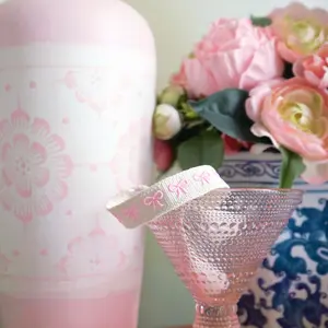 The Stitched Stack Embroidered Bow Bracelet Pink Bows