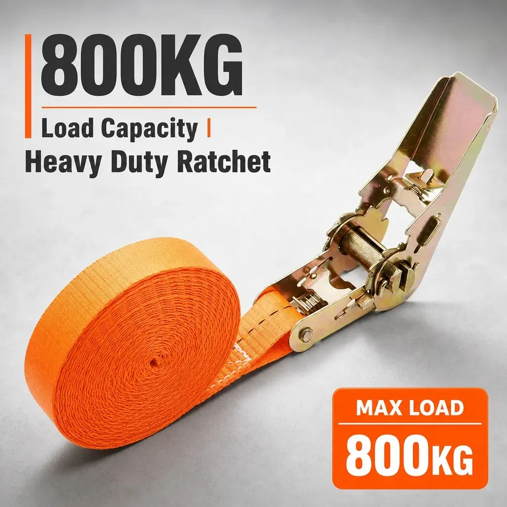 Heavy Duty Cargo Tie Downs, 3/6m Adjustable Ratchet Straps with High-Strength Metal Buckles for Securing Luggage & Outdoor Gear on Cars or Trucks