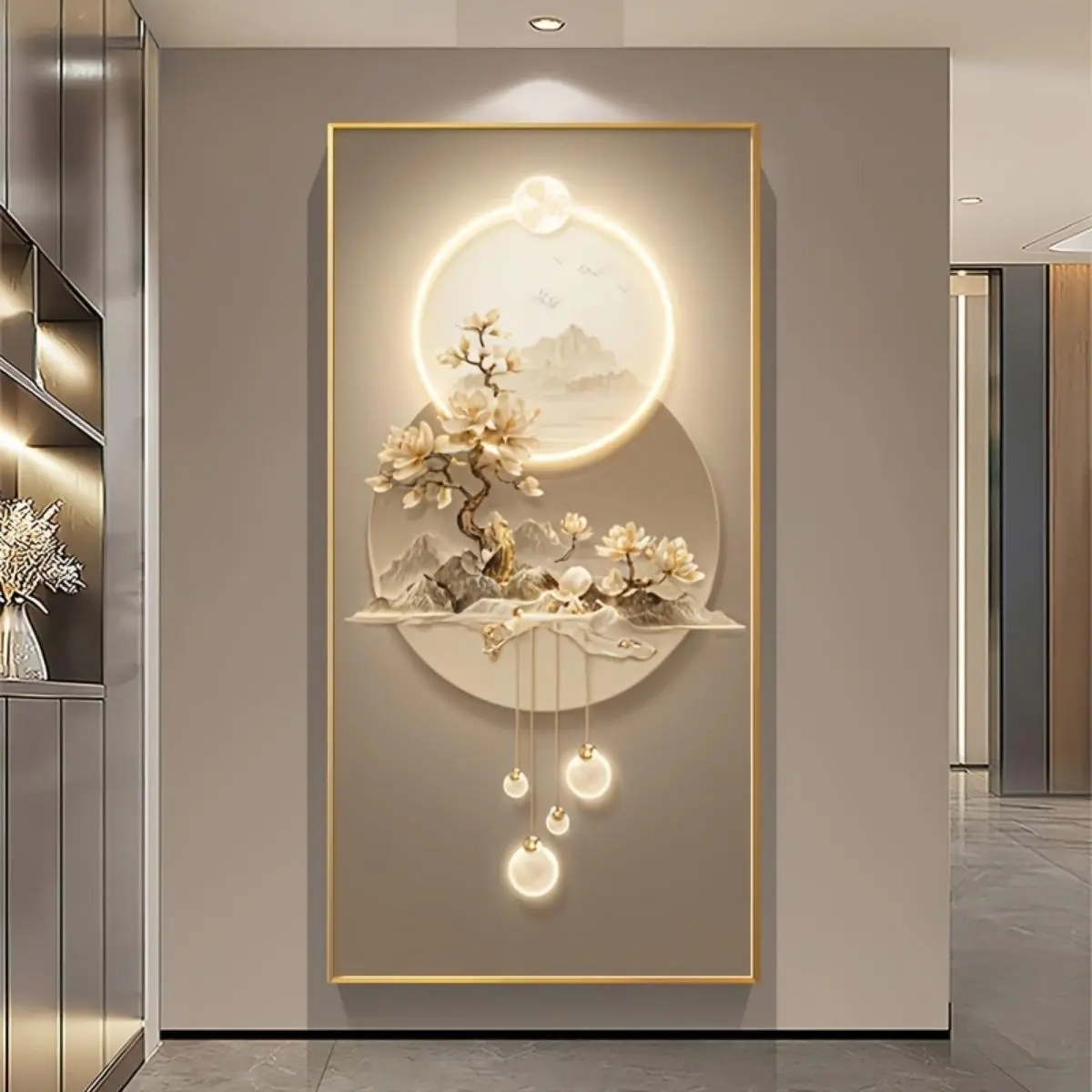 Modern Art Deco Canvas Wall Art, Frameless Portrait Landscape Flowers Mountain Print, Indoor/Outdoor High-End Hanging Painting for Living Room, Bedroom, Home Office, Kitchen, Restaurants - Spring/Winter Season Decor Artistic Poster Decorative