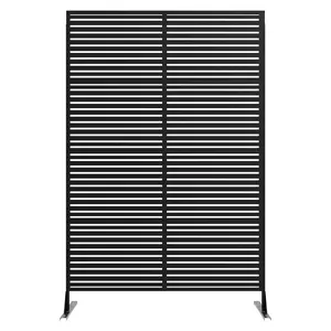 Metal Outdoor Privacy Screen, Decorative Outdoor Divider with Stand Panels, Freestanding Screen Set for Deck Patio Balcony Garden Outdoor&Indoor