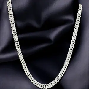 Diamond-cut barbed chain in Mexican silver .925