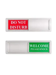Do Not Disturb Sign, Privacy Door Sign, Please Knock Sign for Home Office Restroom Conference Hospital, Non-Scratch Magnetic Slider Door Indicator Signs That Tells Room Available or not, 7 x 2 inch