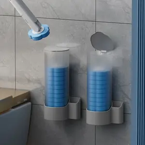 Disposable Toilet Cleaner Set - Toilet Brush, Storage Case, 6 Disinfecting Refill Heads, Deep Cleaning Solution, Hygienic & Convenient