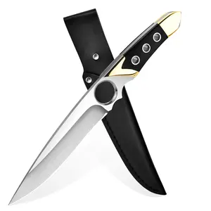 1 knife, high-hardness portable knife, camping knife, stainless steel outdoor knife, fruit knife, camping survival hunting knife, fixed-blade hunting knife