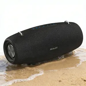 ZEALOT Bluetooth Speaker, 60W Party Speaker, Stereo Speaker, IPX6 Waterproof, 144000mAh Extended Battery, EQ Adjustment, Shoulder Strap, TF/USB/AUX, Ideal for Outdoor, Camping & Gatherings.