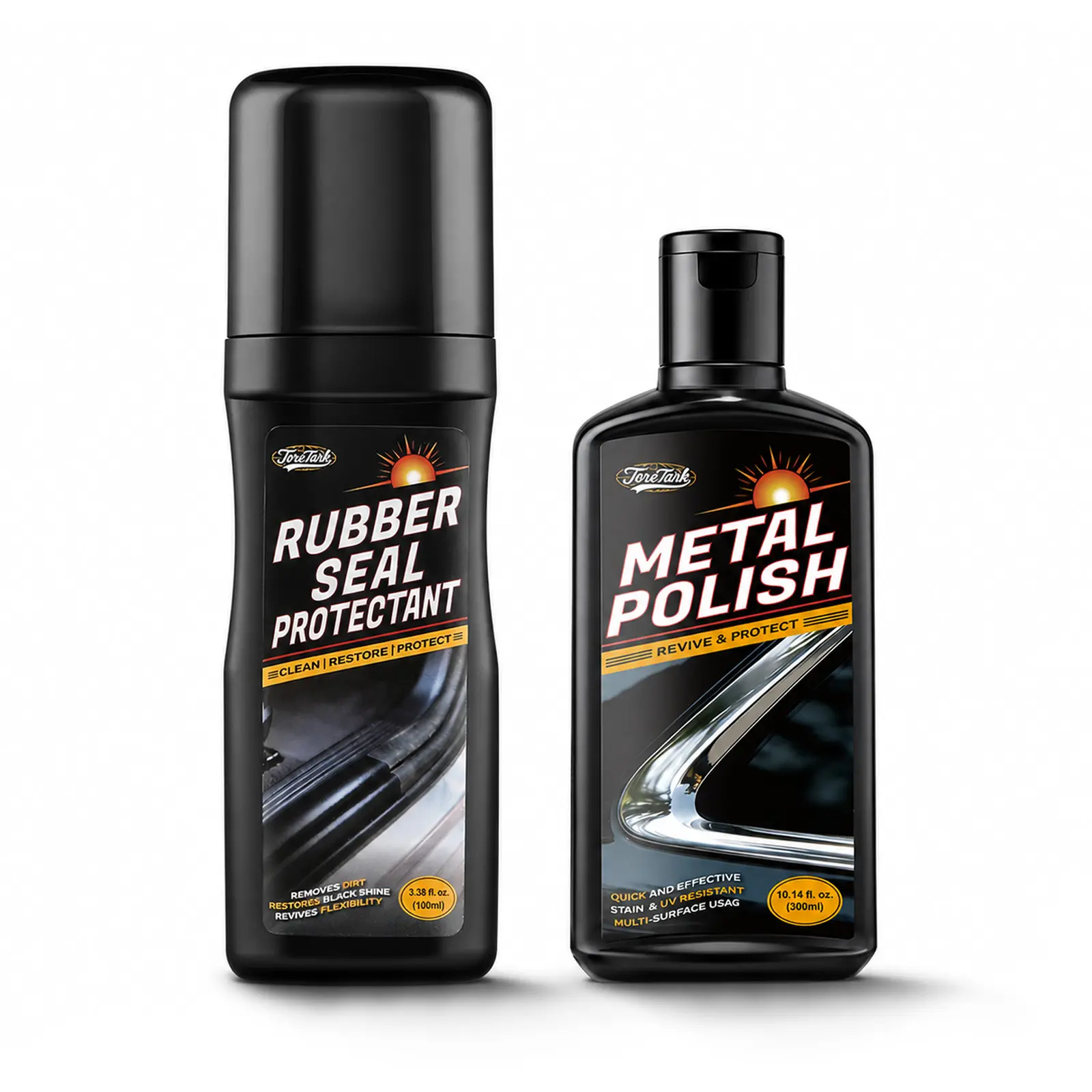 Car exterior restoration kit, chrome trim restoration + rubber trim restoration