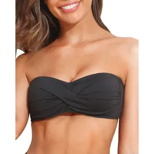 Tempt Me Women Twist Bandeau Bikini Top Strapless Swimsuit Top Only