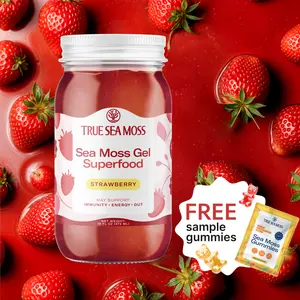 True Sea Moss Strawberry Irish Sea Moss Gel with Gift – Rich in Essential Minerals & Vitamins – supports overall vitality