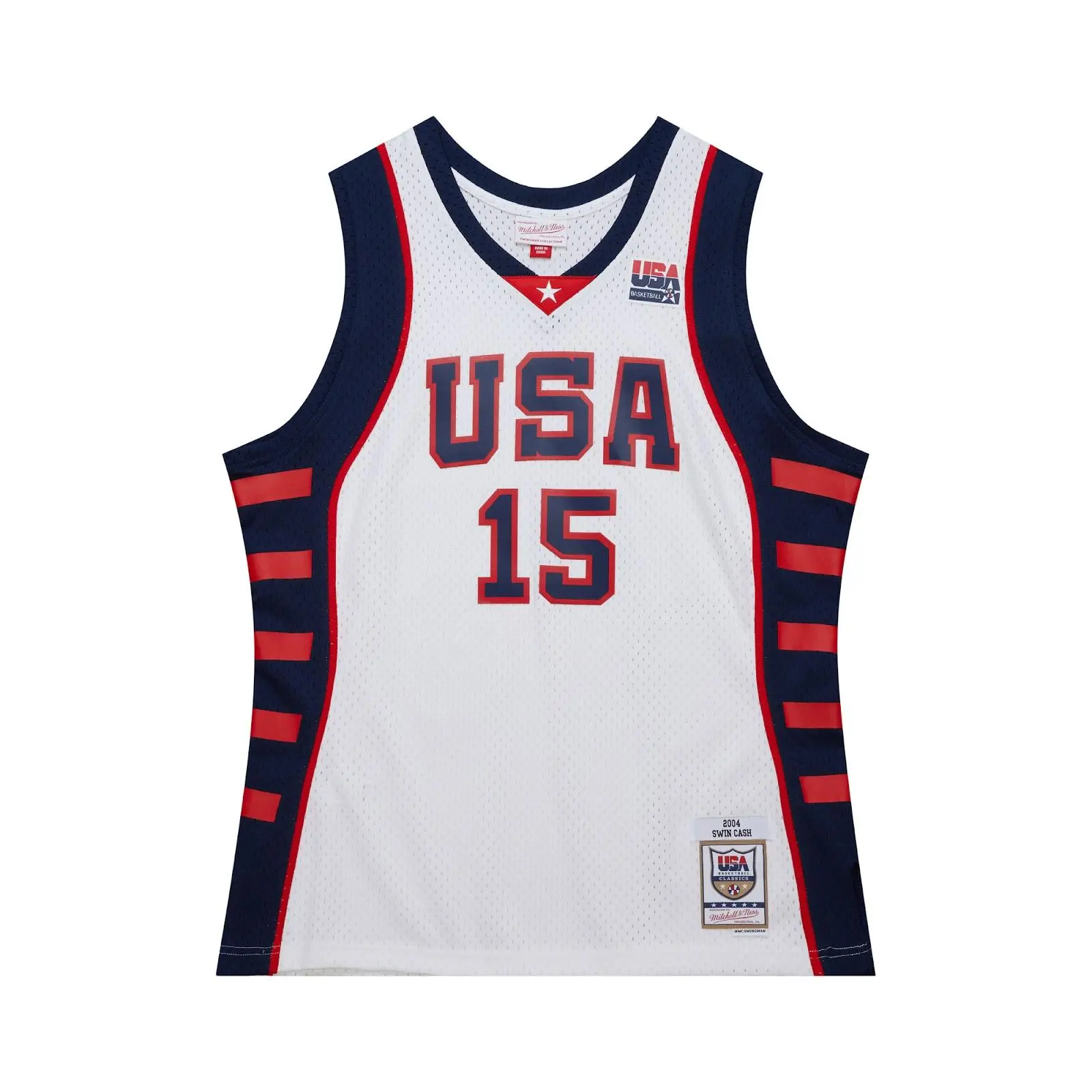 Swin Cash Team USA White 2004 Swingman Jersey Throwback WNBA Basketball Fan Gear Mitchell & Ness