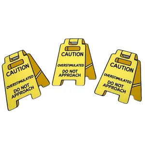 Caution: Overstimulated Area Sign Magnet Nature