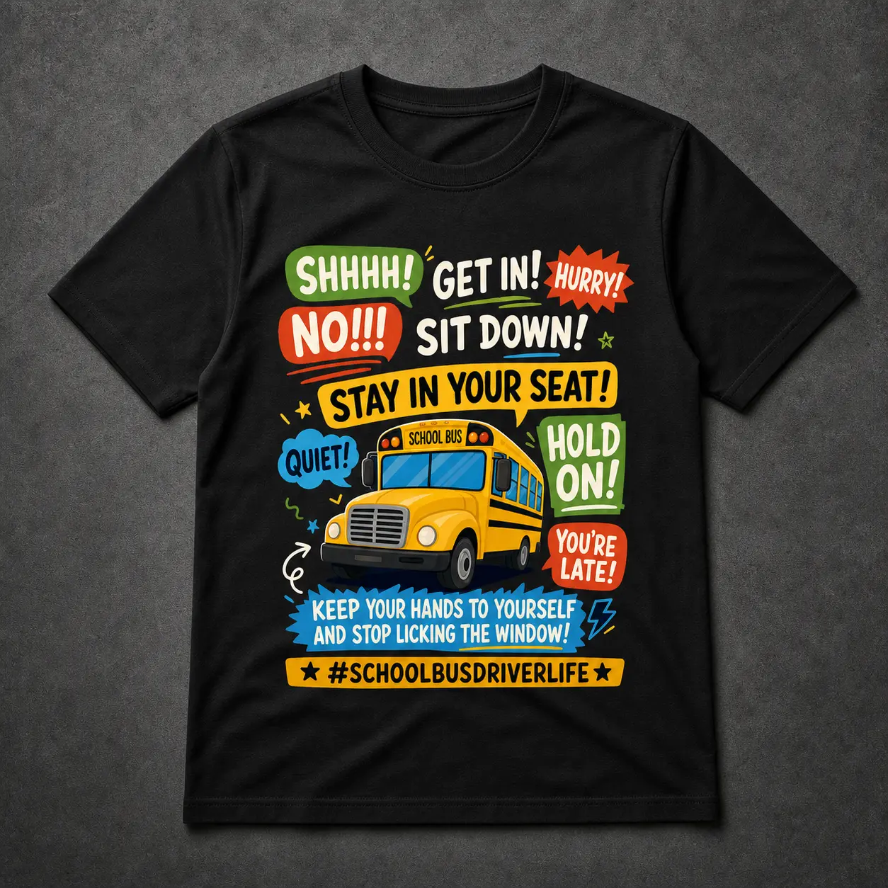 Printed Graphic 100% Cotton T-Shirt, School Bus Driver Life Tee for Men, Funny Back To School Shirt, First Day School Bus Outfit, Gift for Bus Driver Dad